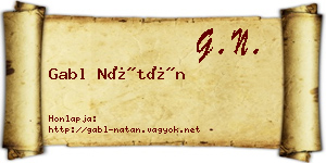 Gabl Nátán névjegykártya